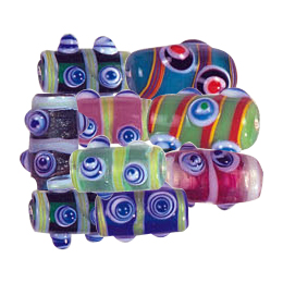 Multi layered Bumpy Beads with Stripe Band