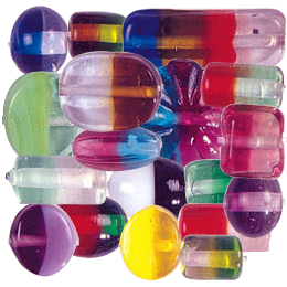 2 tone Glass Beads
