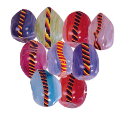 Color Lined Triangle Beads w or twisted Band