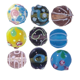 Stringer Lampworked Round Glass Beads1