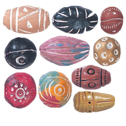 Hand painted Clay Beads
