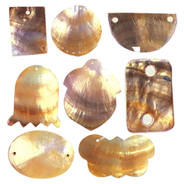 MOP Shell Pendants Brown Dyed
