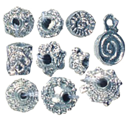 Zinc Alloy Casted Beads Silver Plated