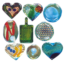 Color Foiled Glass Pendants