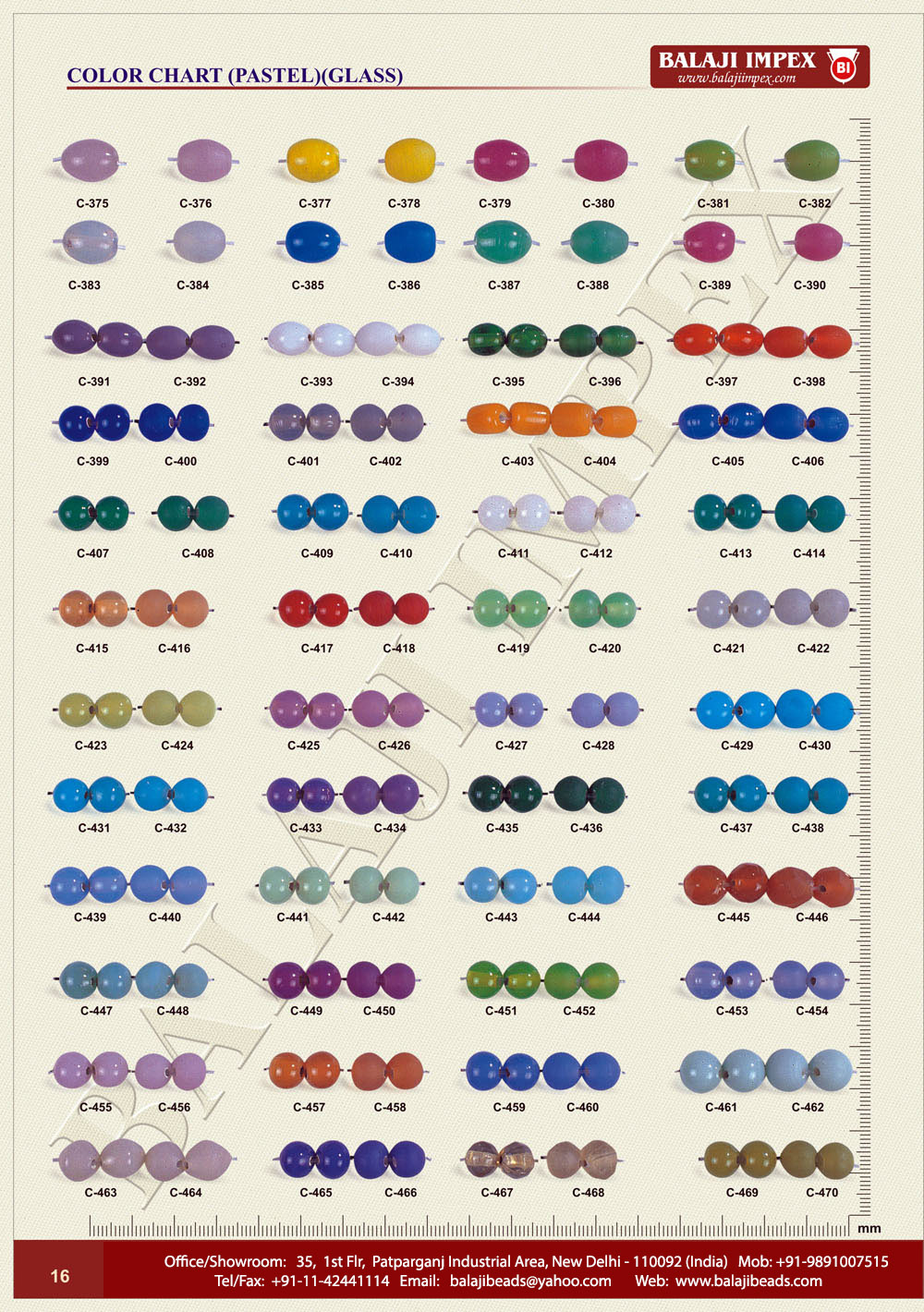 Color Chart C375 to C470 (pg16)