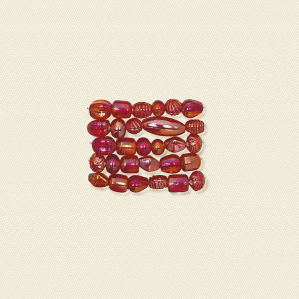 Basic Glass Beads Iridescent Ruby Red Mix 3062