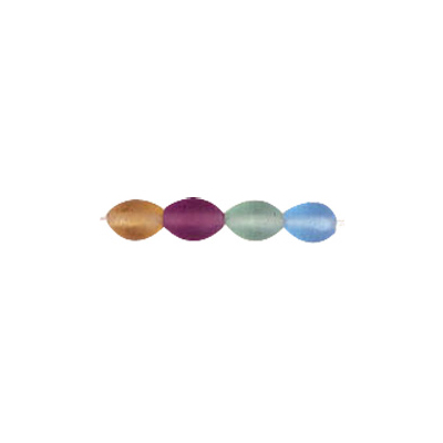 Oval 6x8mm Frost Glass Beads Mixed Colors 3084