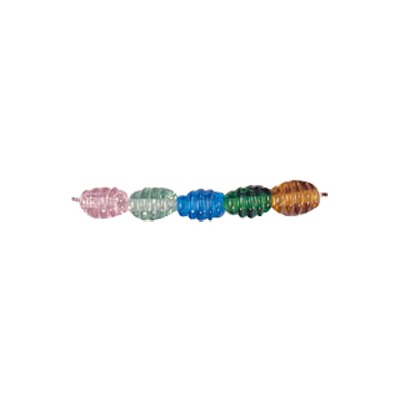 Threaded Oval 6x9mm Plain Glass Beads Mixed Colors 3111