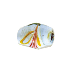 Printed Striped Venetian small   medium Furnace Glass Bead 15332